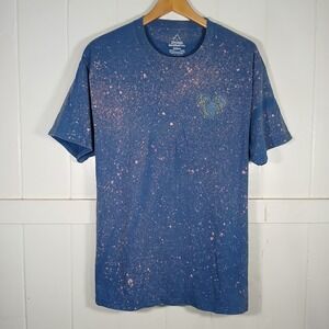 Disney Parks ‎ Destination Relaxation T-Shirt Mens Large Blue Bleach Splatter